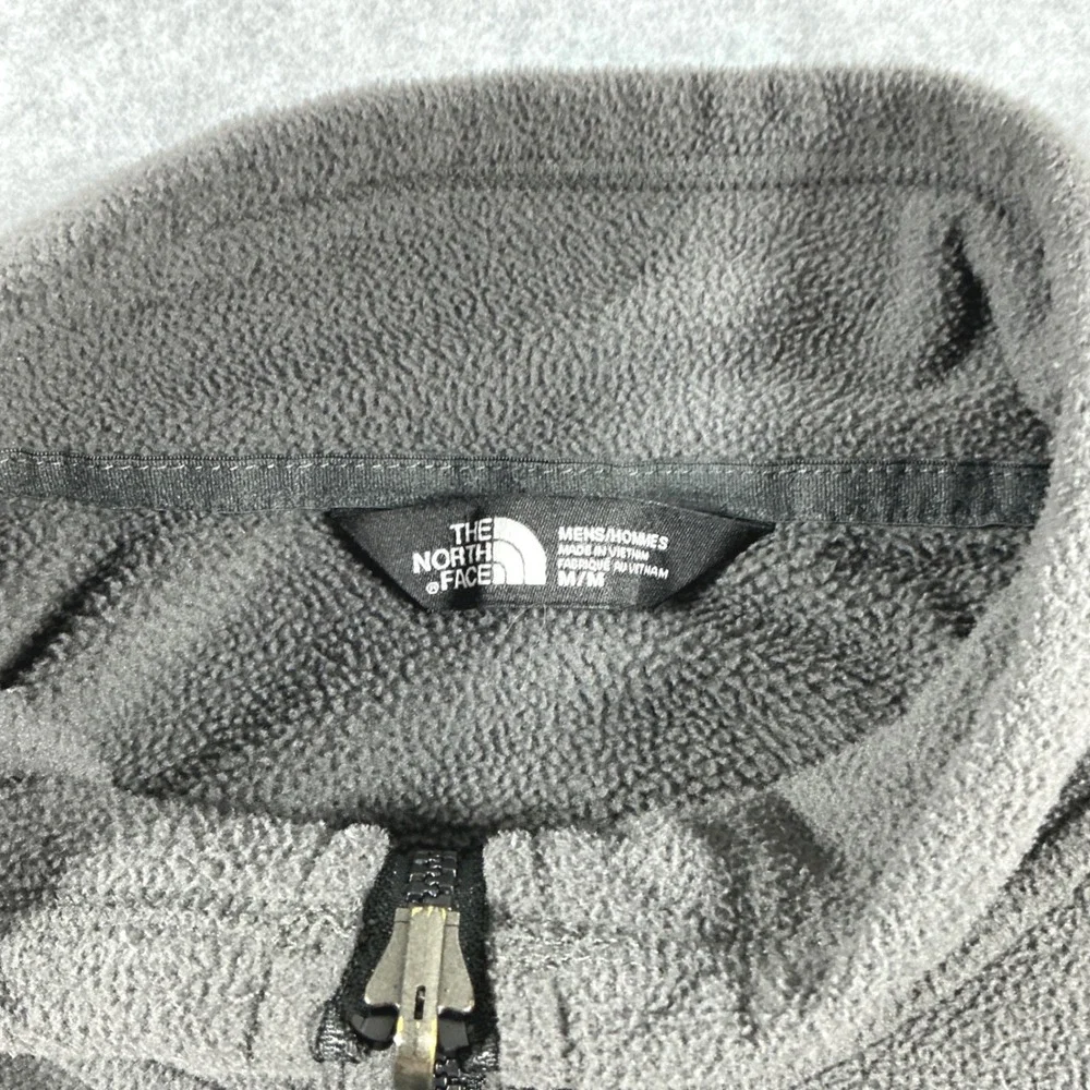 The North Face Mens Grey Full Zip Fleece Jacket Mock Neck Size Medium